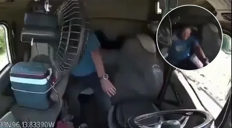 Accidente en Veracruz: Trailero abandona el volante para buscar algo en cabina y provoca choque en carretera | VIDEO