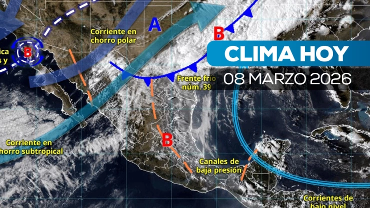 Clima en México para el domingo 8 de marzo de 2026.