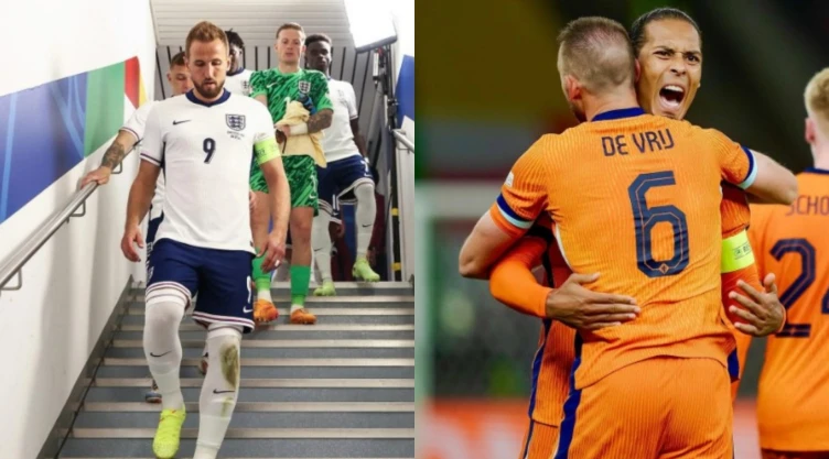 Jugadores de Inglaterra y Países Bajos en la Eurocopa