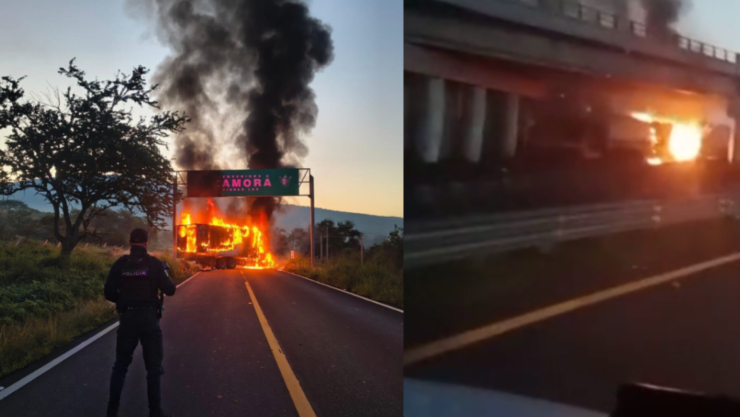 Reportan BLOQUEO de CARRETERAS en Michoacán y quema de vehículos hoy; esto se sabe