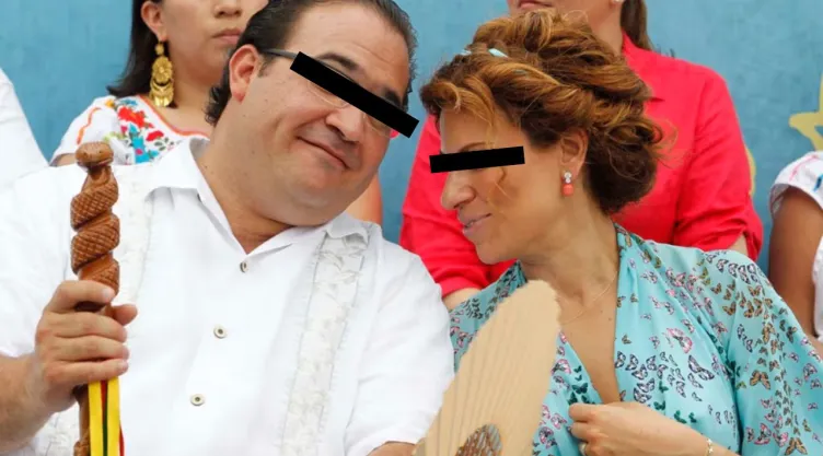 Javier Duarte con su exesposa Karime Macías