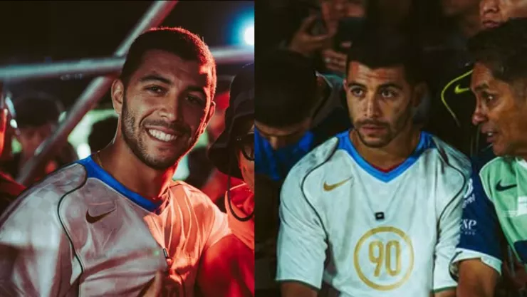 Erik Lira jugador de Cruz Azul en un evento portando indumentaria Nike Total 90.