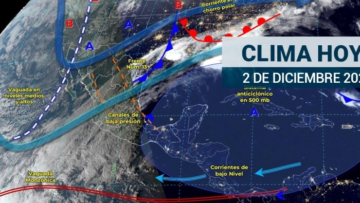 Clima en México Frente frío 13 cubrirá a el país este 2 de diciembre.jpg