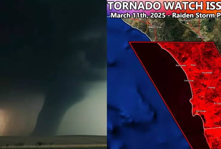 Alerta de tornado para Baja California y San Diego, California hoy martes 11 de marzo de 2025