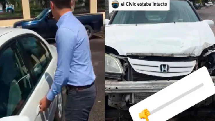 Choca auto nuevo