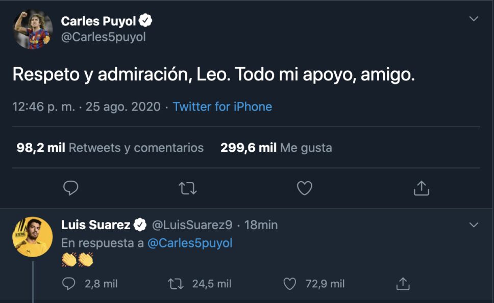 Tweet de puyol