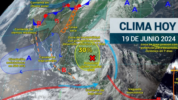 Clima en México hoy 19 de junio de 2024