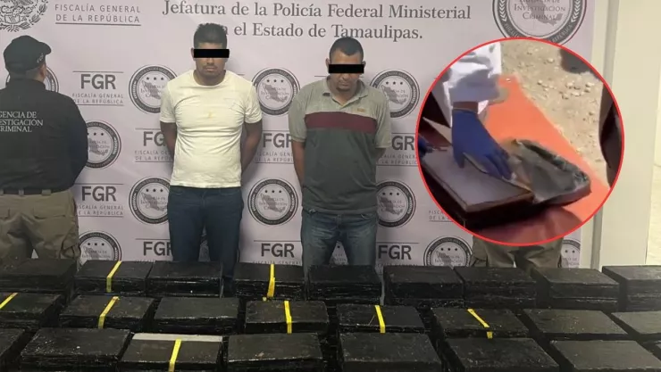 Tamaulipas: Descubren tráiler con 700 kilos de metanfetamina entre nopales y chía