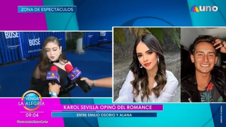 Karol Sevilla reacciona al supuesto romance entre Alana y Emilio.