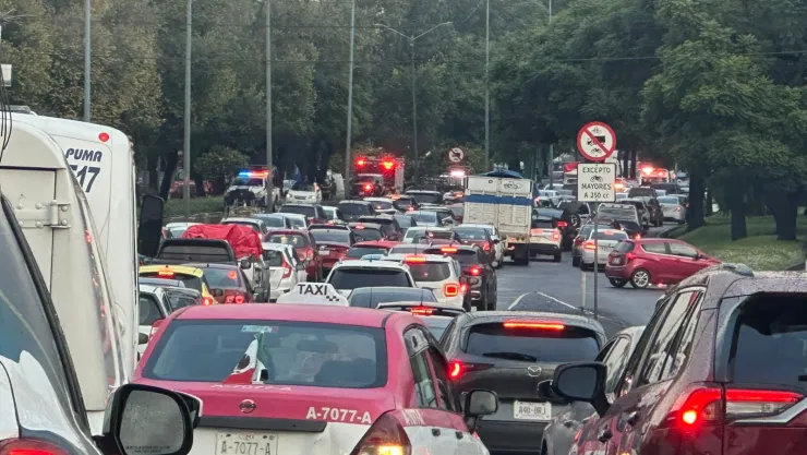 Tráfico sobre Periférico Sur, dirección norte.