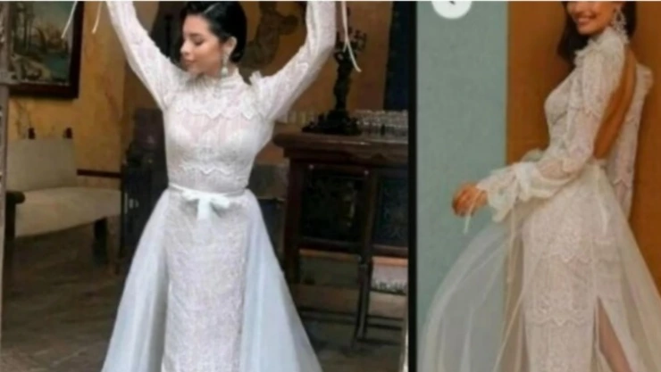 vestido de novia Ángela Aguilar