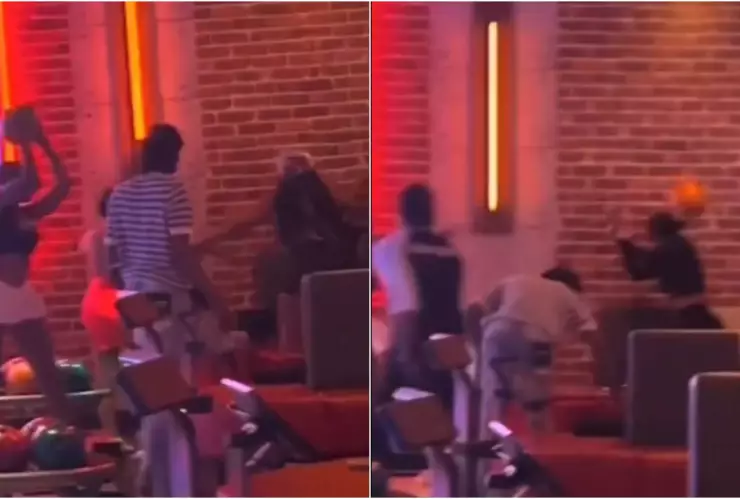 VIDEO_ ¡Impactante! Mujer le avienta una bola de boliche a otra en plena pelea en un bar de Miami