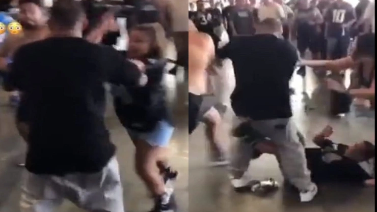 mujer se involucra en riña NFL