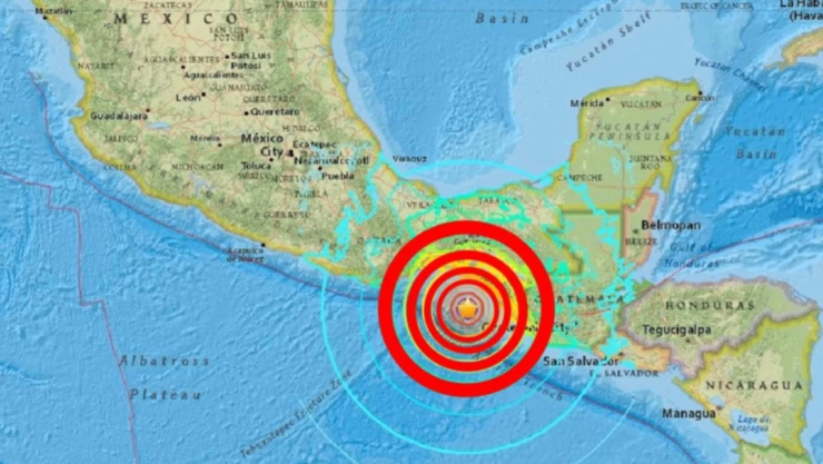 Mapa de enjambre sísmico tras evento de 5.2 en Pinotepa Nacional