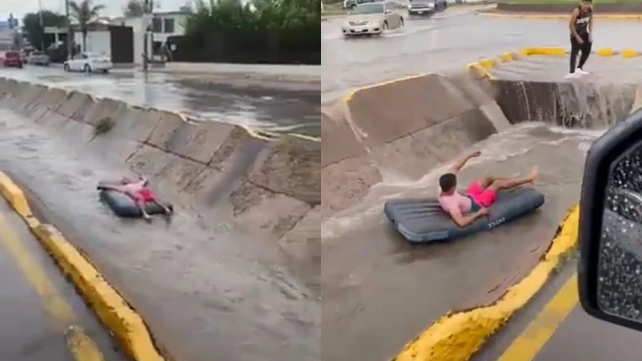 Se lanza en colchón inflable