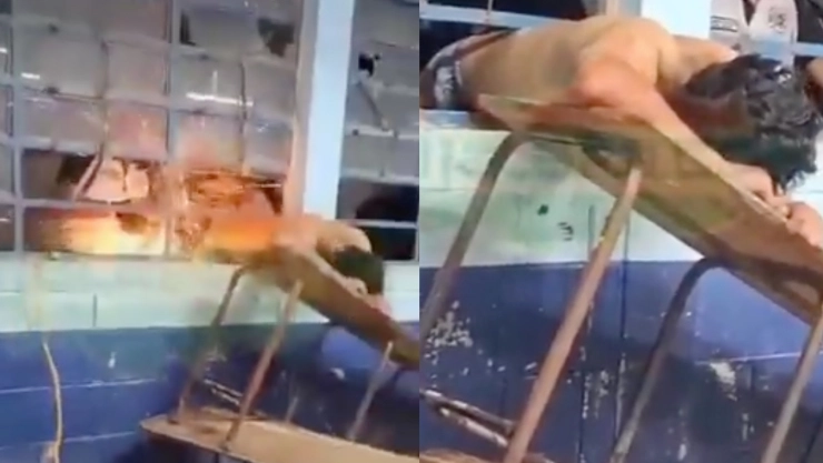 Ladrón atrapado ventana