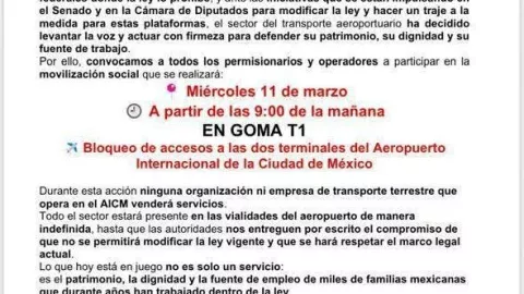 Comunicado taxistas AICM