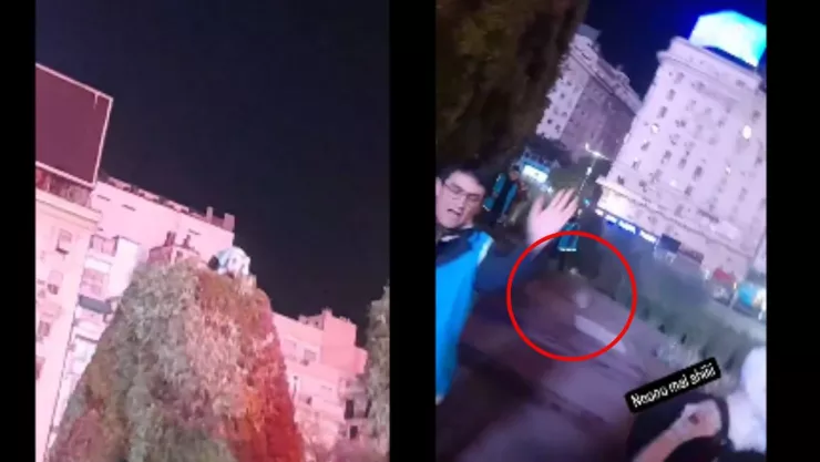 Aficionado argentino cae desde el obelisco