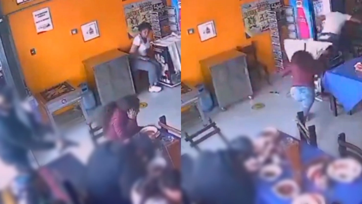 VIDEO con imágenes FUERTES | Sujeto es asesinado a balazos dentro de un restaurante en San Martín