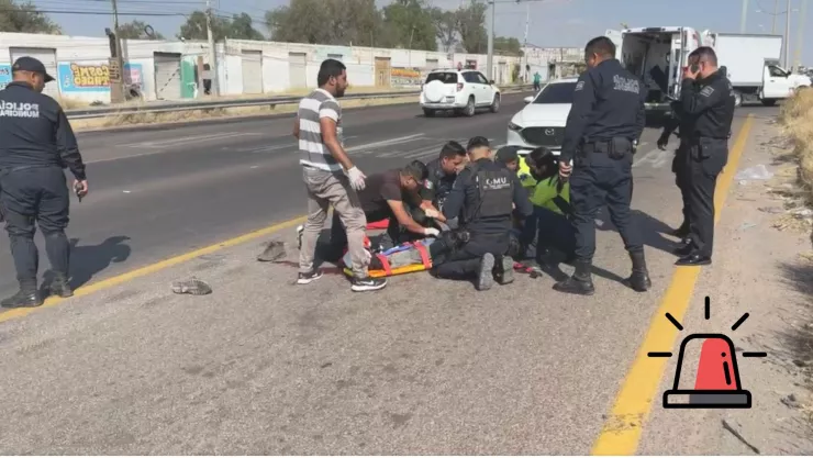 Hombre es atropellado en la carretera 45 Sur hoy 12 de noviembre en Aguascalientes