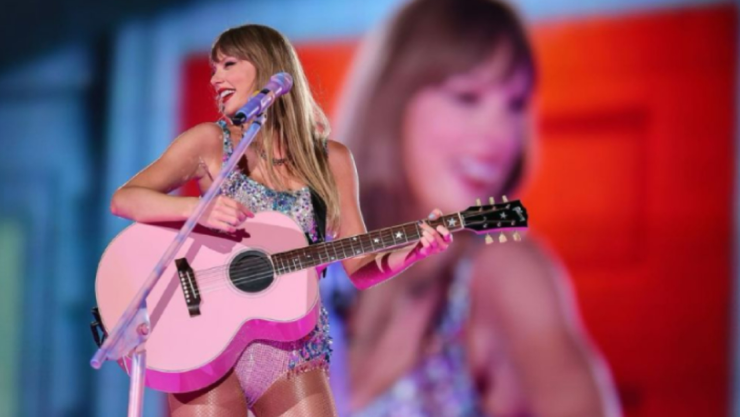 Bailarin tira a Taylor Swift en concierto