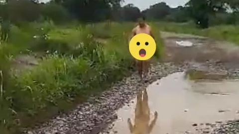 Jorge Luis “N” fue captado caminando sin prendas de vestir