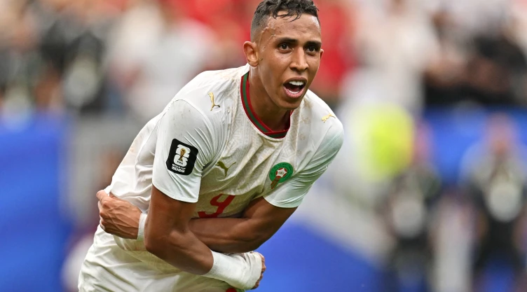 El marroquí Soufiane Rahimi celebra tras marcar su tercer gol. ante Canadá