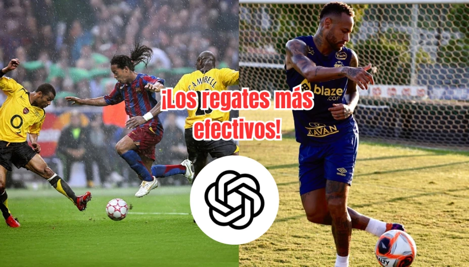 Ronaldinho y Neymar haciendo regates
