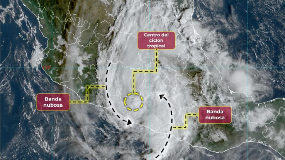 Huracán Otis desciende a categoría 1