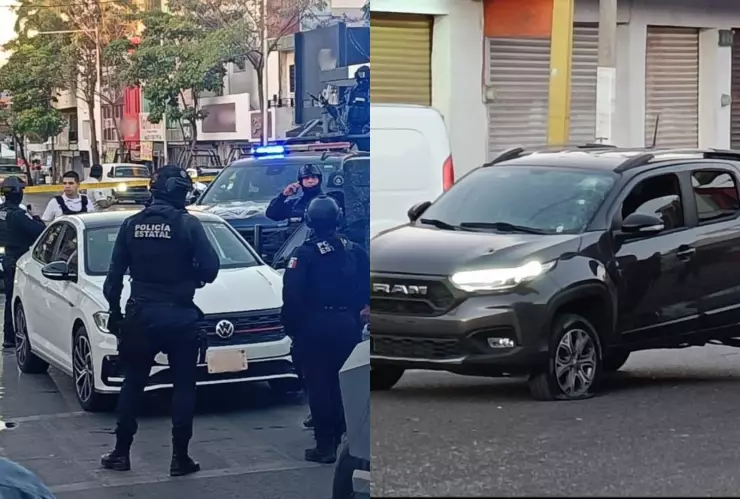 Carros baleados en el Centro de Culiacán