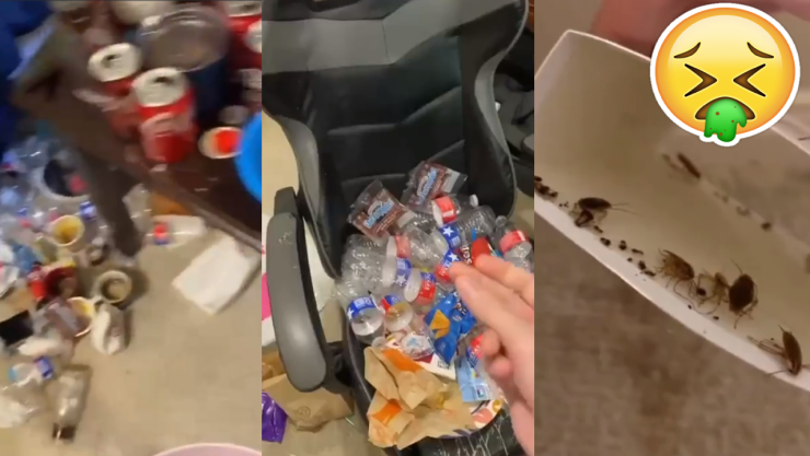 streamer con habitación llena de basura