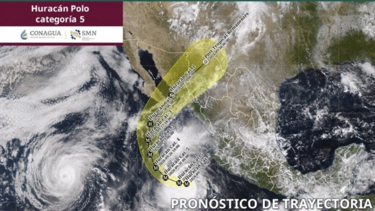 ¿_Polo_ y _Odalys_ se juntan en el Pacífico_ La trayectoria de los huracanes podría afectar a estos estados