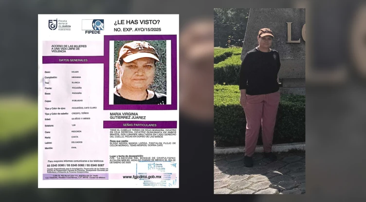 Una mujer llamada María Virginia Gutiérrez Juárez fue reportada como desaparecida en CDMX tras viajar desde Chiapas.