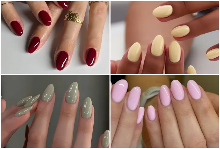 4 diseños lisos - uñas cortas bonitas y aesthetic
