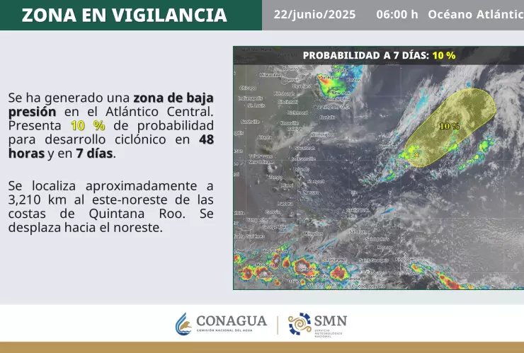 Se forma la primera zona de baja presión en el Atlántico de la temporada de huracanes y ciclones 2025