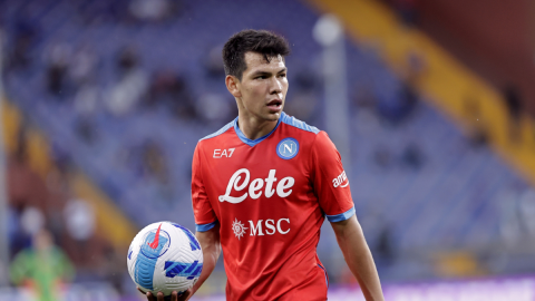 Hirving Chucky Lozano con el Napoli en la Serie A
