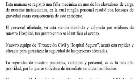 Elevador se desploma