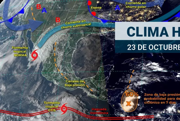 Ciclón tropical Norma continúa haciendo estragos en México; así el clima el 23 de octubre