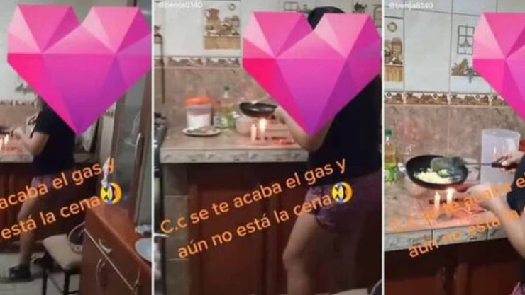 Mujer termina de freír huevos de increíble forma sin gas LP