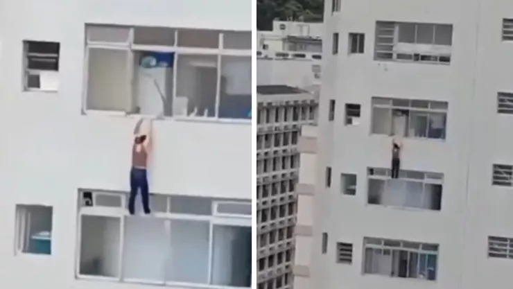 mujer resbala de su ventana