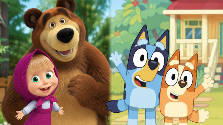 4 capítulos de Bluey y Masha y el Oso para enseñar respeto a los adultos mayores