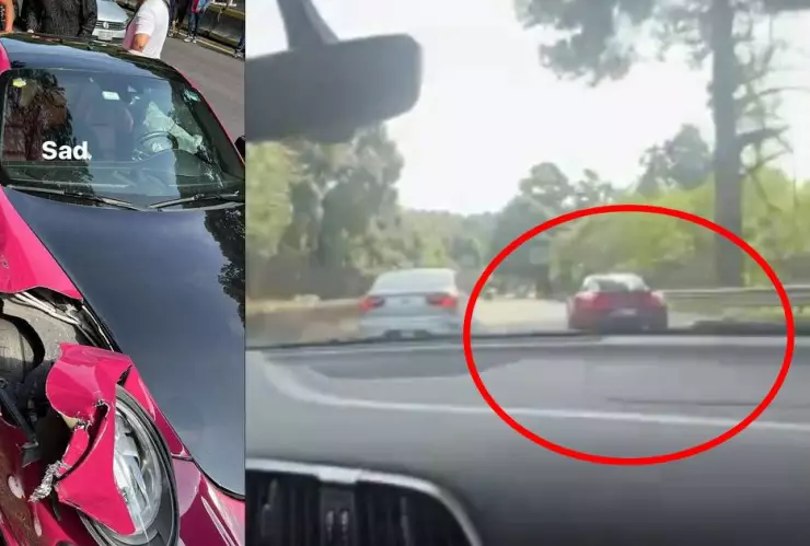 VIDEO_ Por exceso de velocidad Porsche choca contra autobús en la México -Cuernavaca
