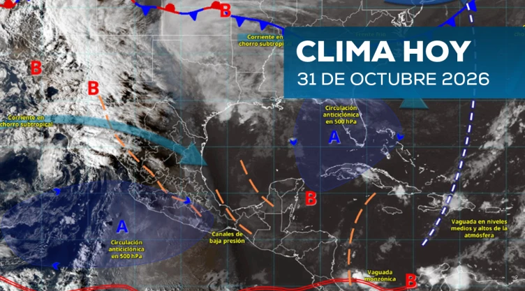 El clima se verá afectado por el frente frío 4 en gran parte de México hoy 31 de octubre 2026