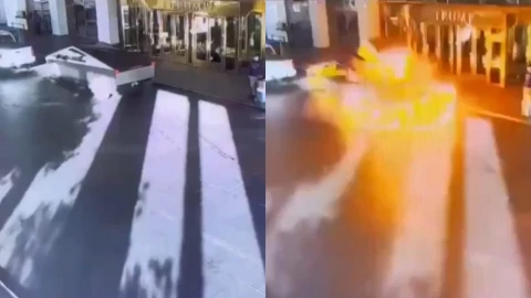 La explosión del auto eléctrico frente al hotel de Trump en Las Vegas