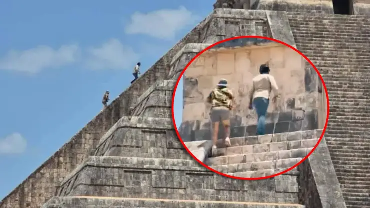 ¿Ya fueron multados? Turistas violan restricciones y suben la pirámide de Kukulcán en Chichén Itzá| VIDEO