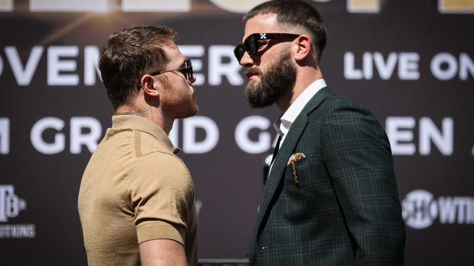 Saúl Canelo Álvarez pelea Caleb Plant conferencia