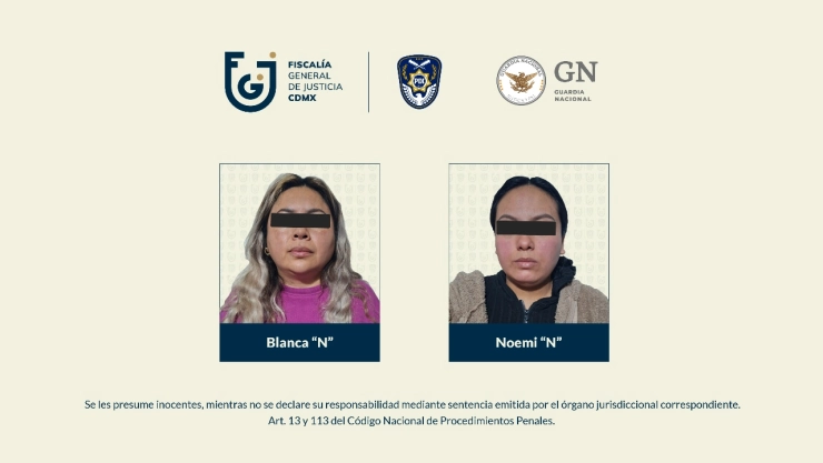 Detención de dos mujeres por nexos con el Cártel Nuevo Imperio en CDMX