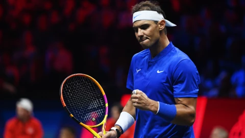 Rafael Nadal en un partido de tenis