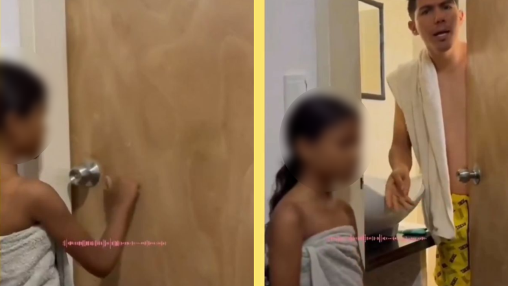 Madre obliga a su hija a bañarse con padrastro