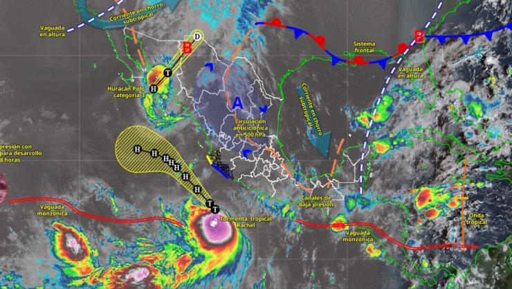 Huracán “Polo” no es el único que preocupa a México: Tormenta tropical “Rachel” se acerca a Michoacán; estos son los estados donde provoca lluvias